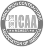 Gray colored circular Insulation Contractors Association of America logo